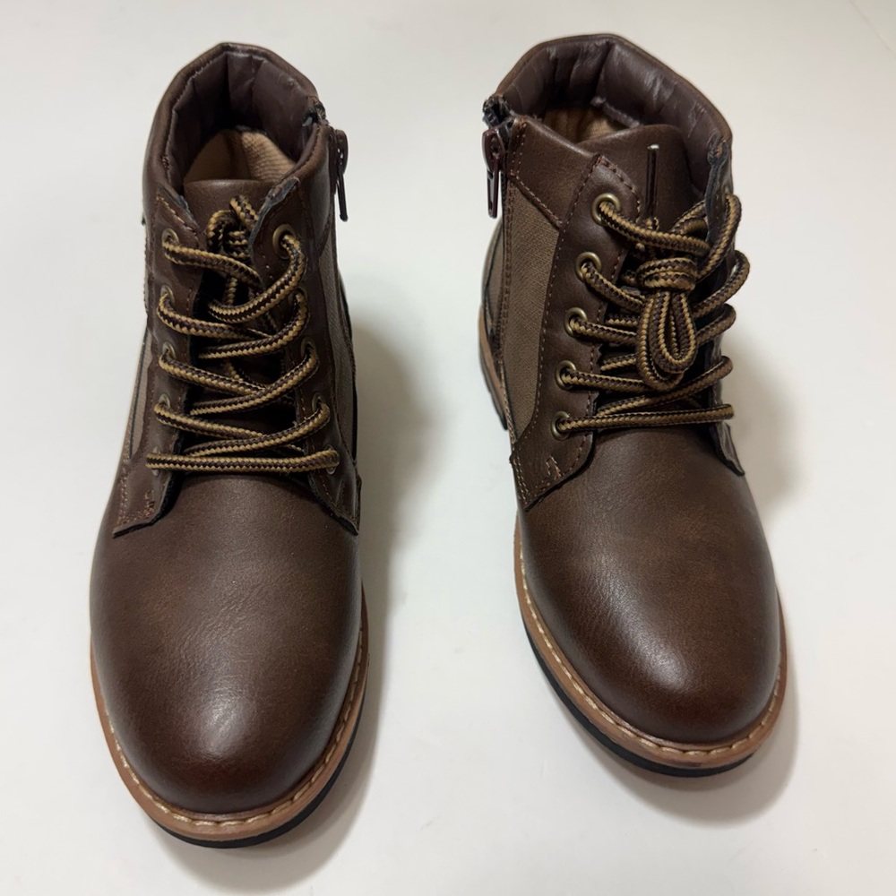 Steve Madden Youth Girls Chestnut Brown Combat Boots — Size 13 - Picture 4 of 15